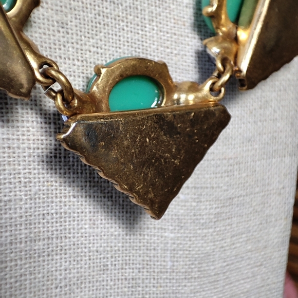 Stella and Dot Rory Jade Jadeite Cabachon Tanzanite Opaline Rhinestone Necklace - Picture 9 of 12